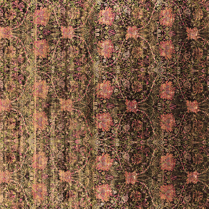 Square Machine Washable Oriental Brown Industrial Rug, wshurb1536brn