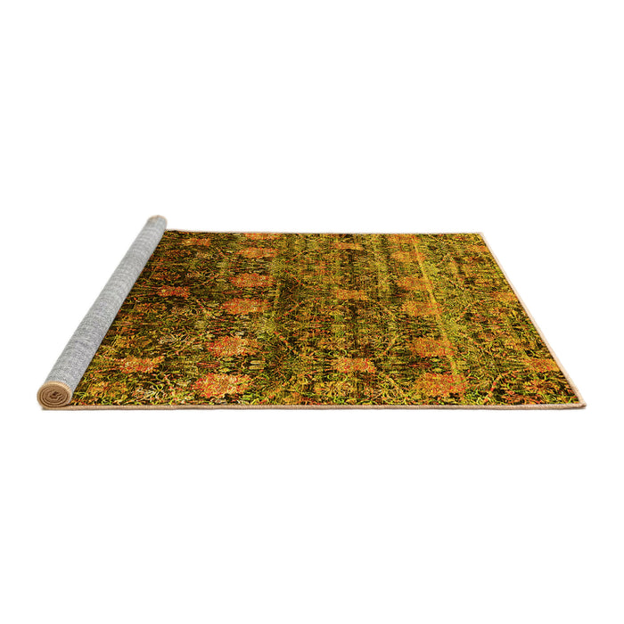 Sideview of Machine Washable Oriental Yellow Industrial Rug, wshurb1536yw