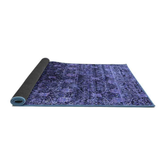 Sideview of Oriental Blue Industrial Rug, urb1536blu