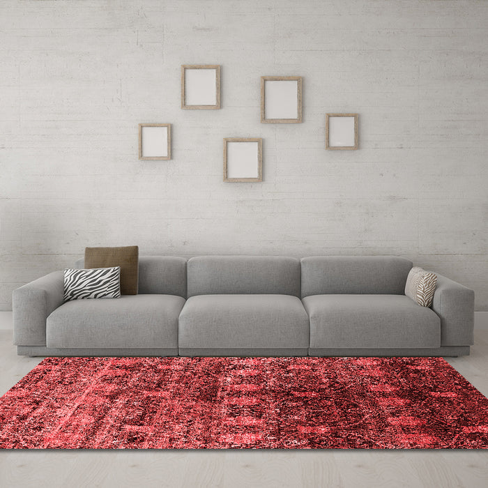 Industrial Red Washable Rugs