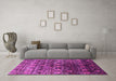 Machine Washable Oriental Pink Industrial Rug in a Living Room, wshurb1536pnk