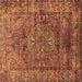 Square Oriental Brown Industrial Rug, urb1537brn