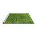 Sideview of Machine Washable Oriental Green Industrial Area Rugs, wshurb1537grn