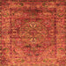 Square Oriental Orange Industrial Rug, urb1537org