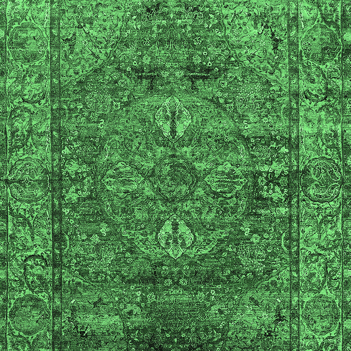 Machine Washable Oriental Emerald Green Industrial Area Rugs, wshurb1537emgrn