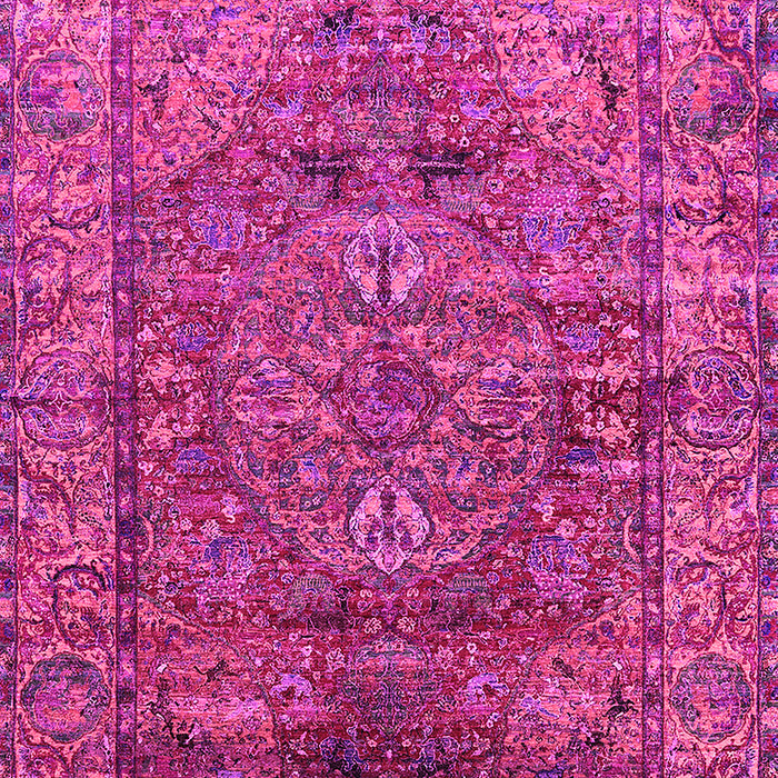 Machine Washable Oriental Pink Industrial Rug, wshurb1537pnk