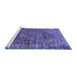 Sideview of Machine Washable Oriental Blue Industrial Rug, wshurb1537blu