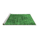 Sideview of Machine Washable Oriental Emerald Green Industrial Area Rugs, wshurb1537emgrn