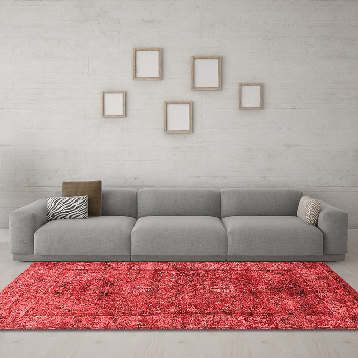 Industrial Red Washable Rugs
