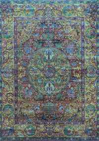 Oriental Light Blue Industrial Rug, urb1537lblu