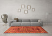 Machine Washable Oriental Orange Industrial Area Rugs in a Living Room, wshurb1537org