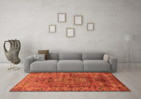 Machine Washable Oriental Orange Industrial Rug, wshurb1537org