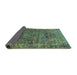 Sideview of Oriental Turquoise Industrial Rug, urb1537turq