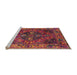 Sideview of Machine Washable Industrial Modern Bright Maroon Red Rug, wshurb1538