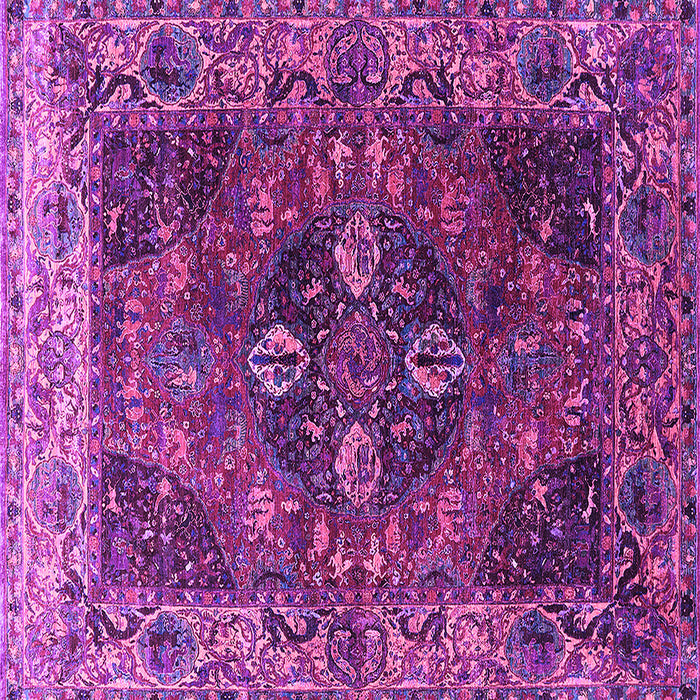 Square Machine Washable Oriental Purple Industrial Area Rugs, wshurb1538pur