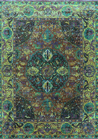 Oriental Turquoise Industrial Rug, urb1538turq