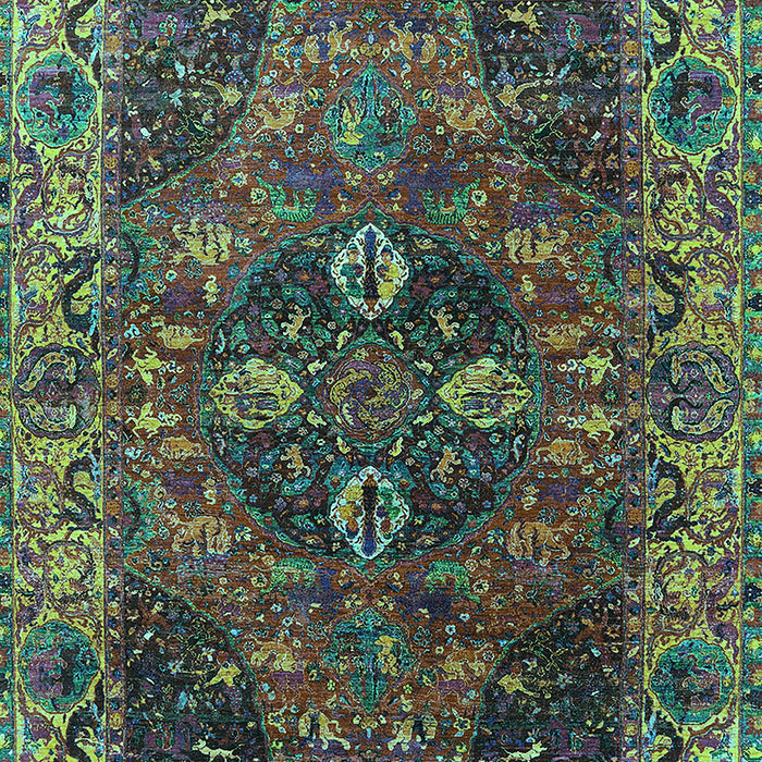 Oriental Turquoise Industrial Rug, urb1538turq