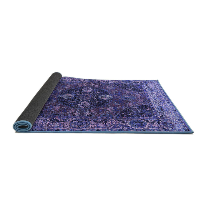 Sideview of Oriental Blue Industrial Rug, urb1538blu