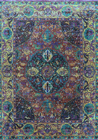 Oriental Light Blue Industrial Rug, urb1538lblu