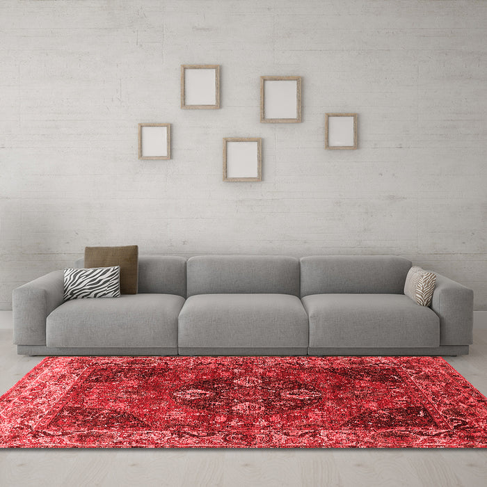 Industrial Red Washable Rugs