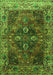 Machine Washable Oriental Green Industrial Area Rugs, wshurb1538grn