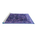 Sideview of Machine Washable Oriental Blue Industrial Rug, wshurb1538blu