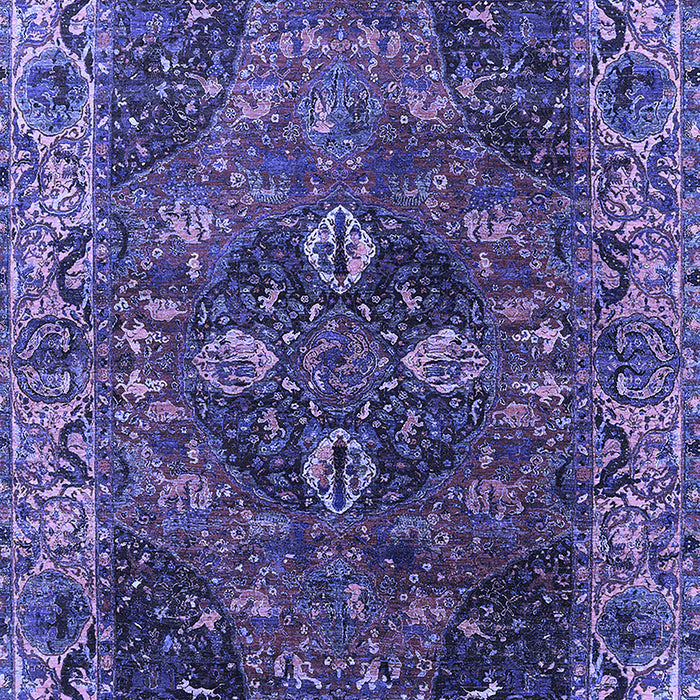 Machine Washable Oriental Blue Industrial Rug, wshurb1538blu