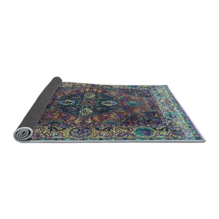 Sideview of Oriental Light Blue Industrial Rug, urb1538lblu
