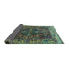 Sideview of Oriental Turquoise Industrial Rug, urb1538turq