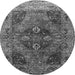 Round Oriental Gray Industrial Rug, urb1538gry