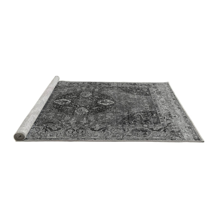 Sideview of Machine Washable Oriental Gray Industrial Rug, wshurb1538gry