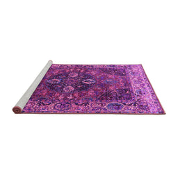 Sideview of Machine Washable Oriental Purple Industrial Area Rugs, wshurb1538pur