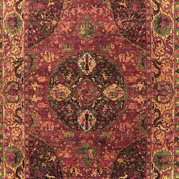 Machine Washable Oriental Brown Industrial Rug, wshurb1538brn