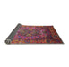 Sideview of Mid-Century Modern Bright Maroon Red Oriental Rug, urb1539