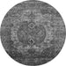 Round Oriental Gray Industrial Rug, urb1539gry