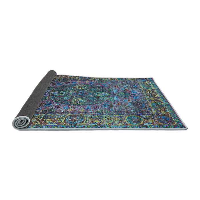 Sideview of Oriental Light Blue Industrial Rug, urb1539lblu