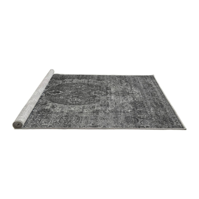 Sideview of Machine Washable Oriental Gray Industrial Rug, wshurb1539gry