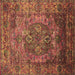 Square Oriental Brown Industrial Rug, urb1539brn