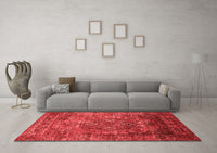 Machine Washable Oriental Red Industrial Rug, wshurb1539red