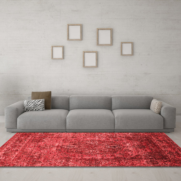 Industrial Red Washable Rugs