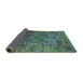 Sideview of Oriental Turquoise Industrial Rug, urb1539turq