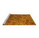 Sideview of Machine Washable Oriental Yellow Industrial Rug, wshurb1539yw