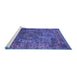 Sideview of Machine Washable Oriental Blue Industrial Rug, wshurb1539blu