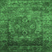 Square Oriental Emerald Green Industrial Rug, urb1539emgrn