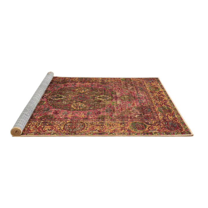 Sideview of Machine Washable Oriental Brown Industrial Rug, wshurb1539brn