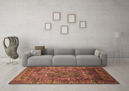 Machine Washable Oriental Brown Industrial Rug in a Living Room,, wshurb1539brn