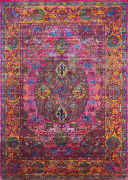 Mid-Century Modern Bright Maroon Red Oriental Rug, urb1539