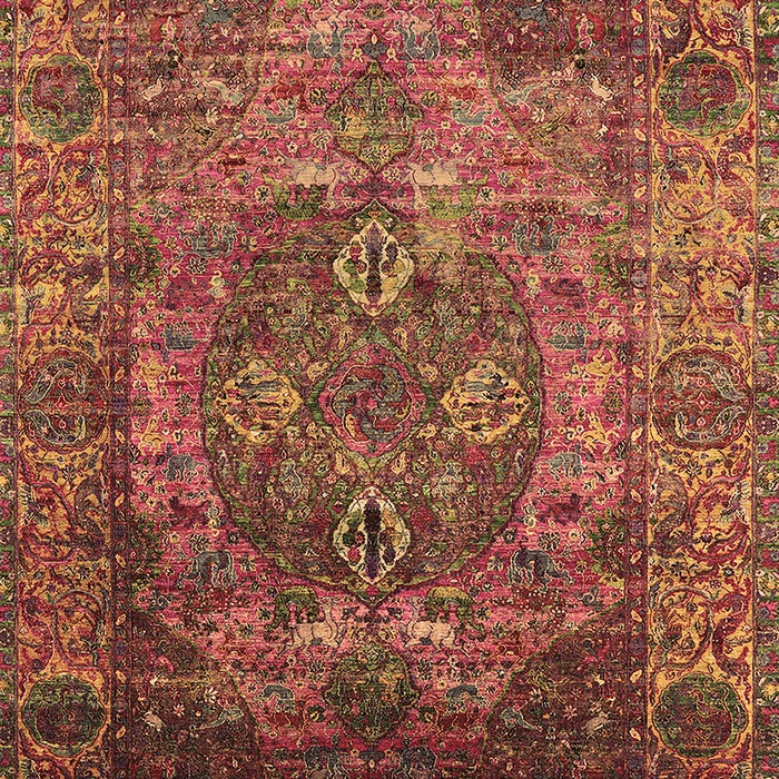 Machine Washable Oriental Brown Industrial Rug, wshurb1539brn