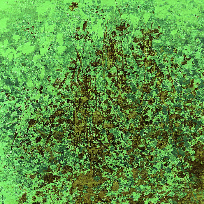 Square Oriental Green Industrial Rug, urb1540grn