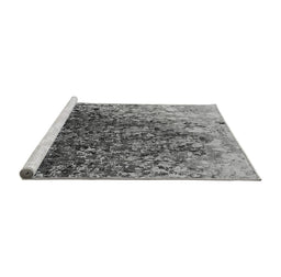 Sideview of Machine Washable Oriental Gray Industrial Rug, wshurb1540gry